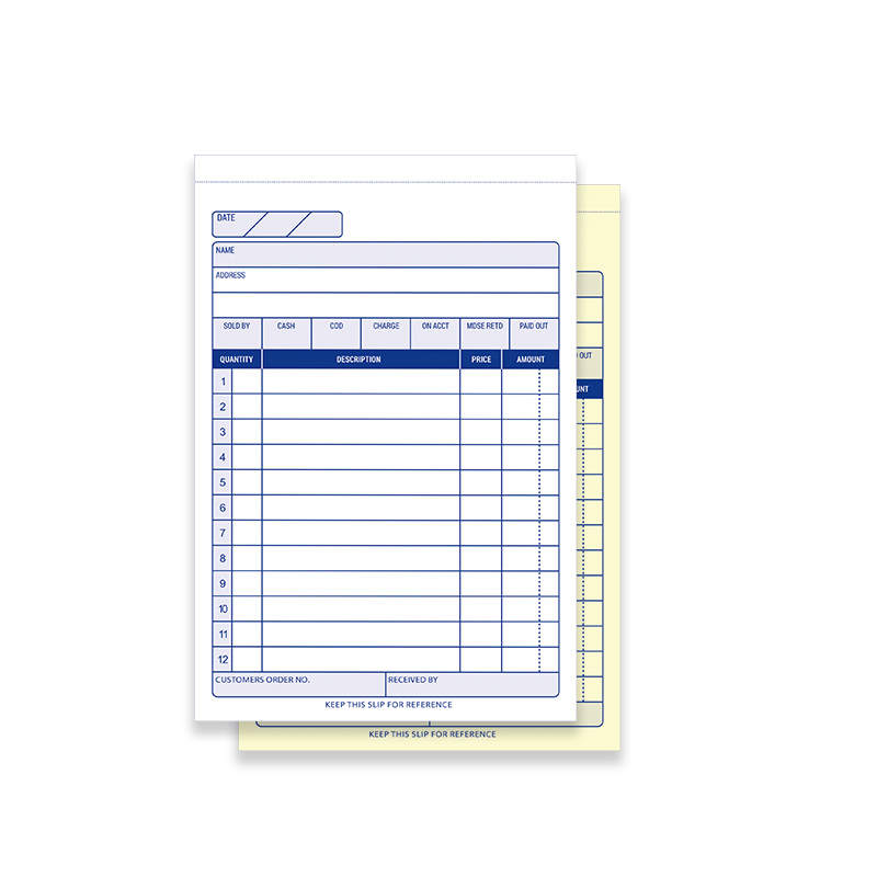 Carbonless paper bill book 2part color printing custom book printing