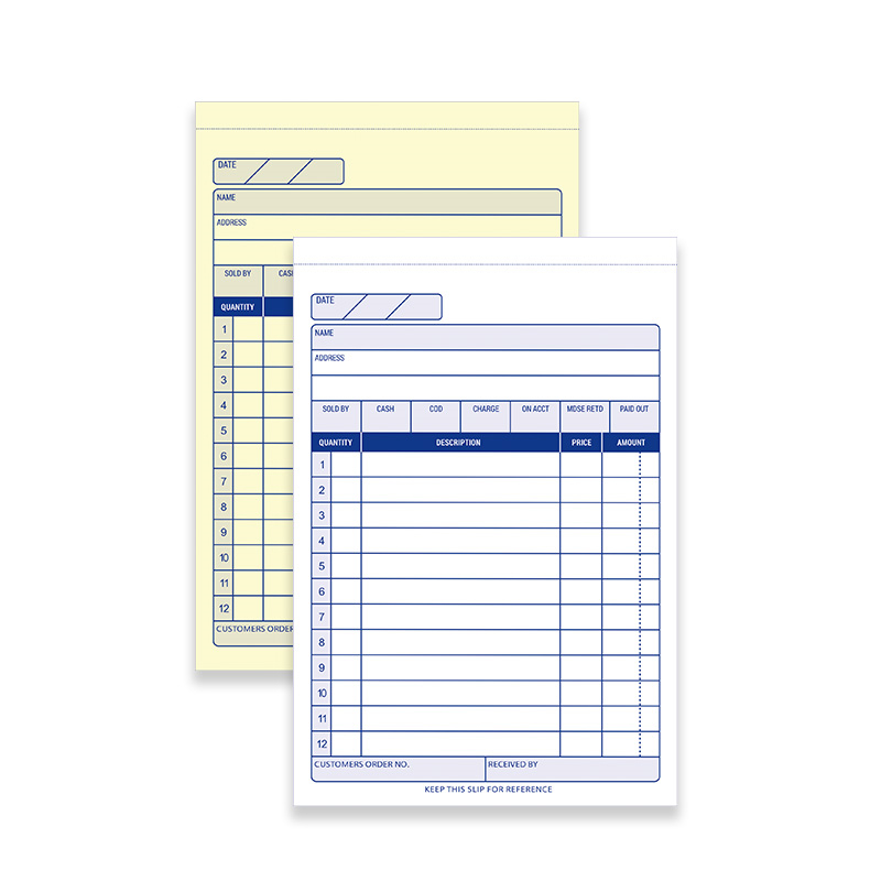 Carbonless paper bill book 2part color printing custom book printing