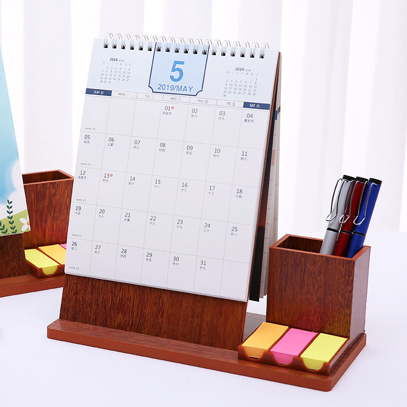 Custom Desk Calendar Printing with Pen Holder Base custom book printing