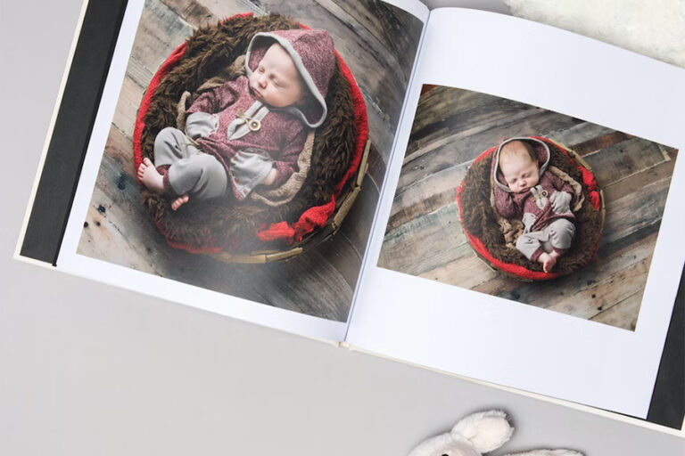 Custom family full-color hardcover photo book printing with vibrant photos