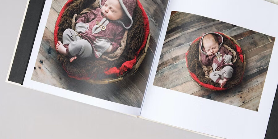 Custom family full-color hardcover photo book printing with vibrant photos