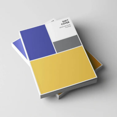 Custom softcover book printing with vibrant colors and professional binding