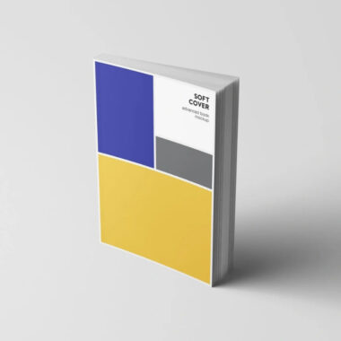 Custom softcover book printing with vibrant colors and professional binding